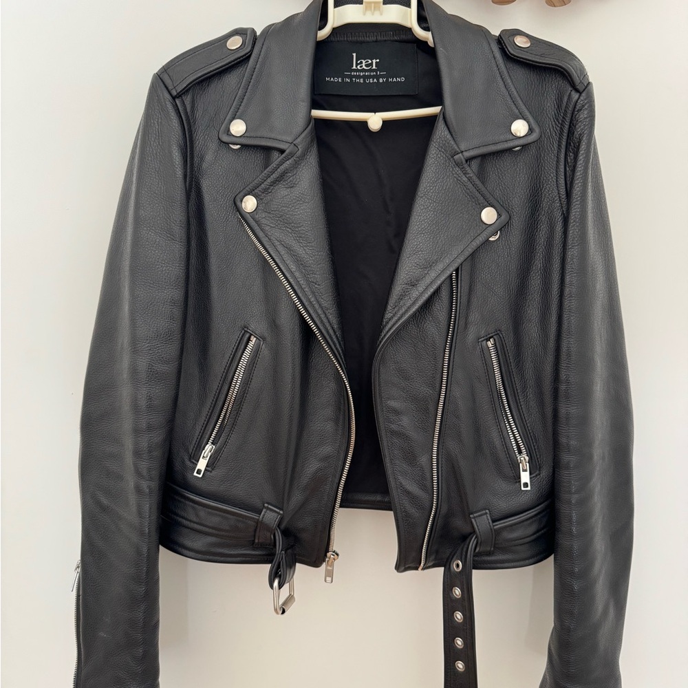 Laer Shrunken Moto XS Women’s Leather Jacket Gently Worn